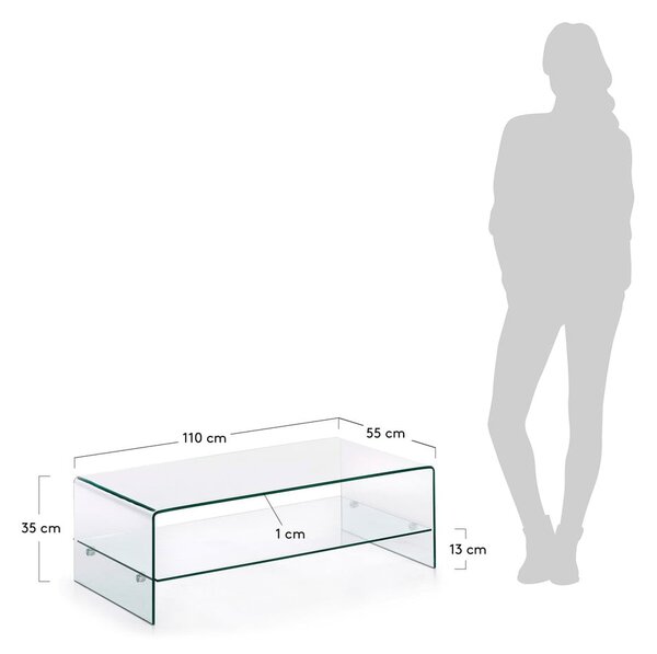 Szklany stolik 55x110 cm Burano – Kave Home