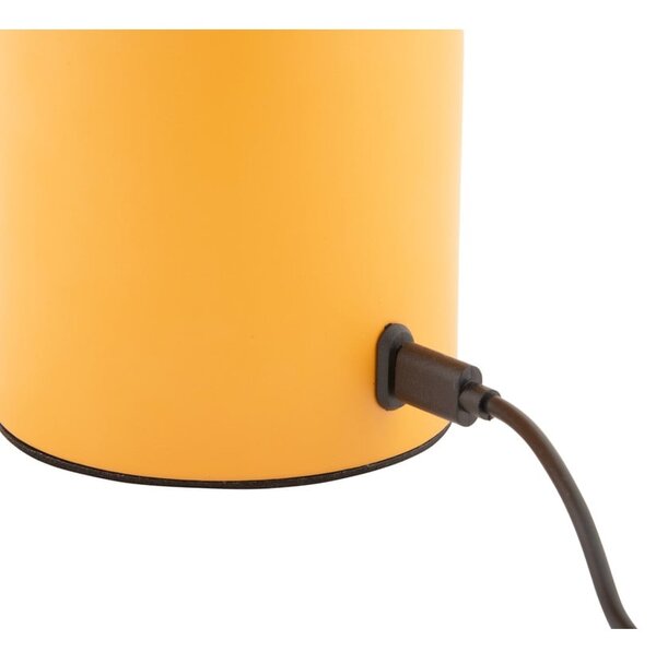 Lampa stołowa LED w kolorze ochry ze ściemniaczem i metalowo-szklanym kloszem (wysokość 29,5 cm) Camp – Leitmotiv