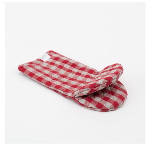 Lniana rękawica kuchenna Red Gingham – Linen Tales