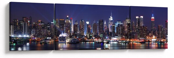 Obraz - Podświetlone nowojorskie drapacze chmur (170x50 cm)
