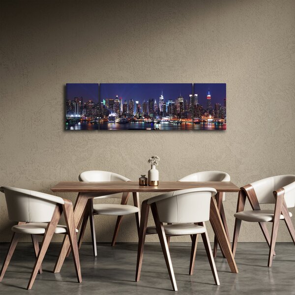 Obraz - Podświetlone nowojorskie drapacze chmur (170x50 cm)