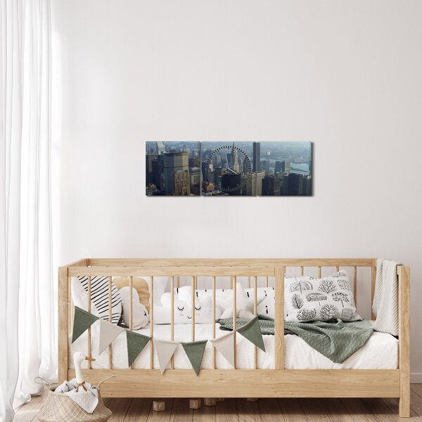 Obraz - Manhattan za dnia (z zegarem) (90x30 cm)