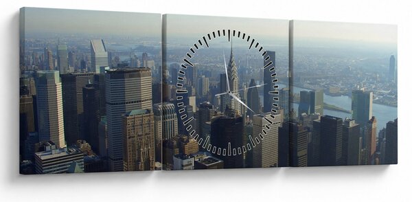 Obraz - Manhattan za dnia (z zegarem) (90x30 cm)