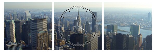 Obraz - Manhattan za dnia (z zegarem) (90x30 cm)