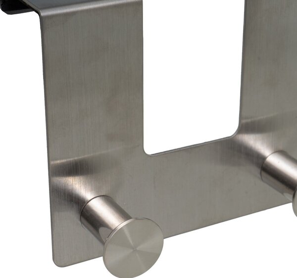 Metalowy wieszak na drzwi w kolorze matowego srebra 13 cm – Casa Selección
