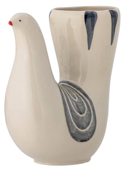 Kremowy kamionkowy ręcznie malowany wazon (wysokość 19 cm) Trudy – Bloomingville