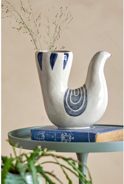 Kremowy kamionkowy ręcznie malowany wazon (wysokość 19 cm) Trudy – Bloomingville