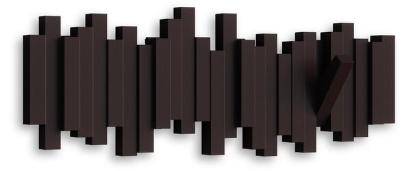 Ciemnobrązowy plastikowy wieszak ścienny Sticks – Umbra