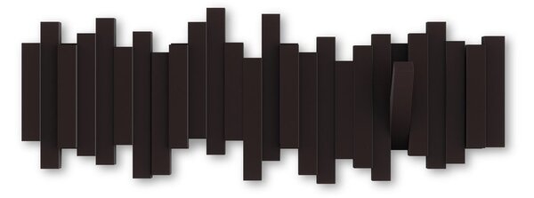 Ciemnobrązowy plastikowy wieszak ścienny Sticks – Umbra