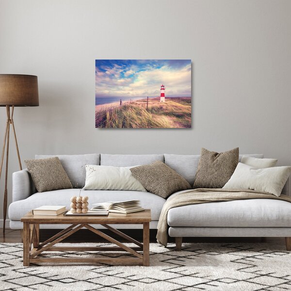 Obraz na szkle - Czerwona latarnia morska (70x50 cm)