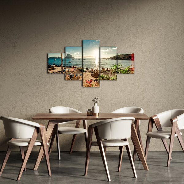 Obraz - Plaża z ludźmi (125x70 cm)