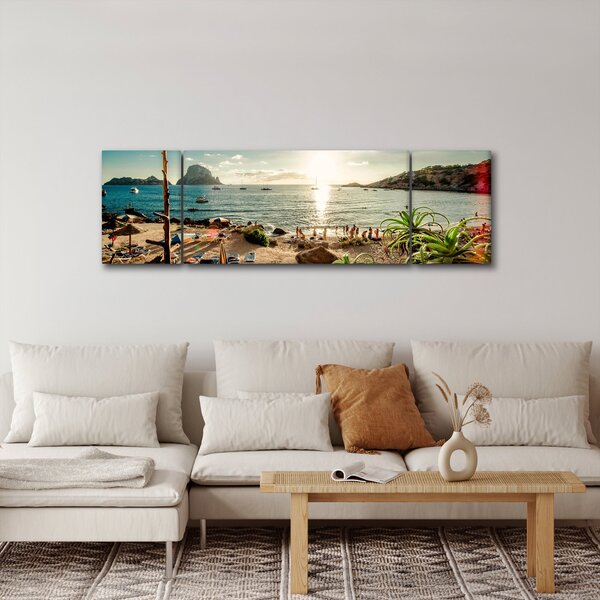 Obraz - Plaża z ludźmi (170x50 cm)