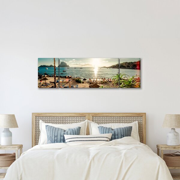 Obraz - Plaża z ludźmi (170x50 cm)