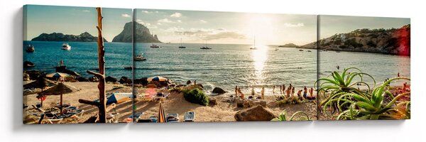 Obraz - Plaża z ludźmi (170x50 cm)