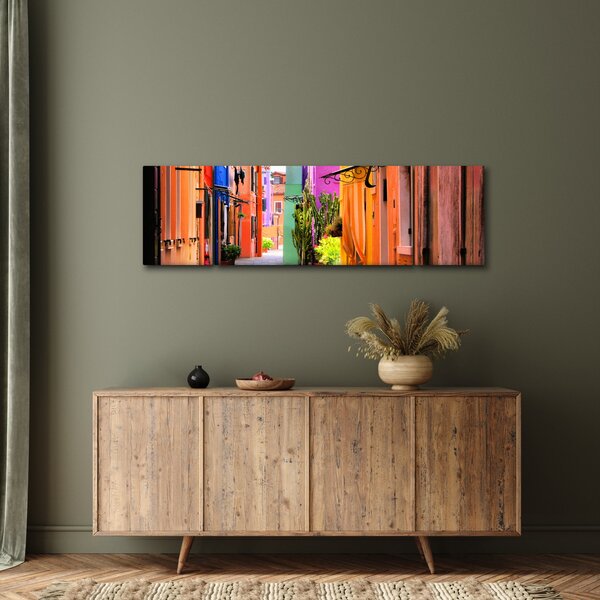 Obraz - Kolorowy dom w Burano, Wenecja (170x50 cm)