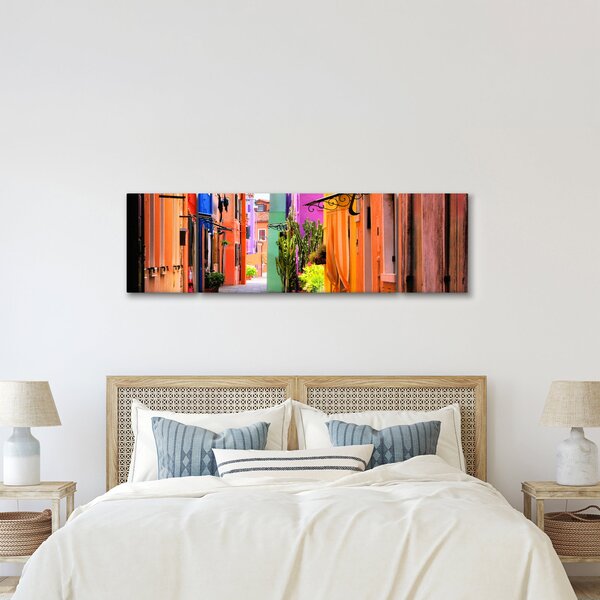Obraz - Kolorowy dom w Burano, Wenecja (170x50 cm)