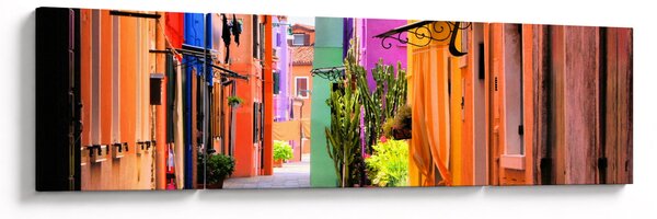 Obraz - Kolorowy dom w Burano, Wenecja (170x50 cm)