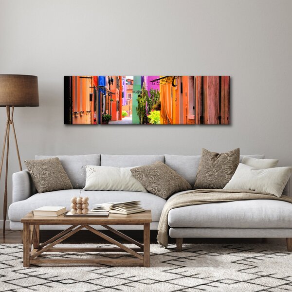 Obraz - Kolorowy dom w Burano, Wenecja (170x50 cm)