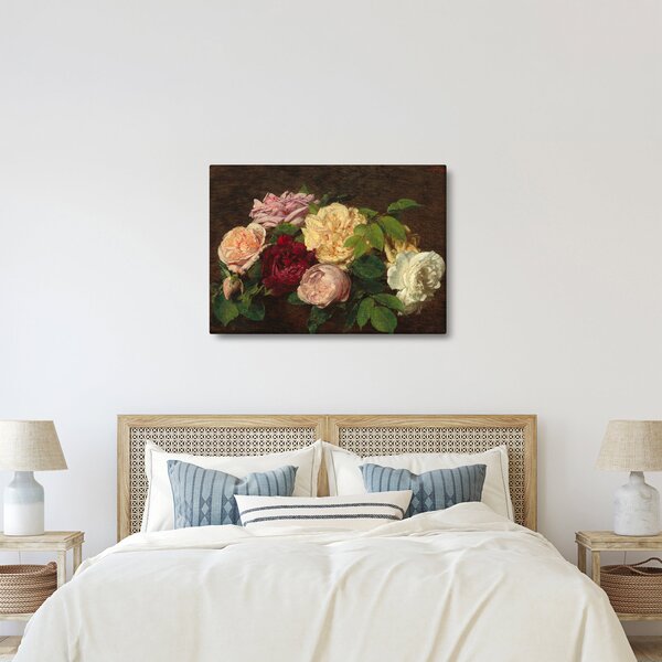 Obraz - Henri Fantin-Latour, Roses de Nice on a Table, reprodukcje (70x50 cm)