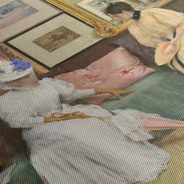 Obraz - William Merritt Chase, A Friendly Call, reprodukcje (125x70 cm)
