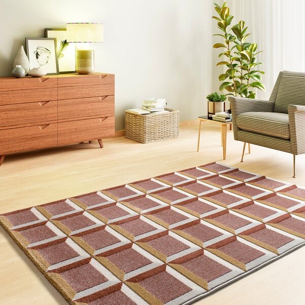 Dywan w kolorze terakoty 133x190 cm Amara – Universal
