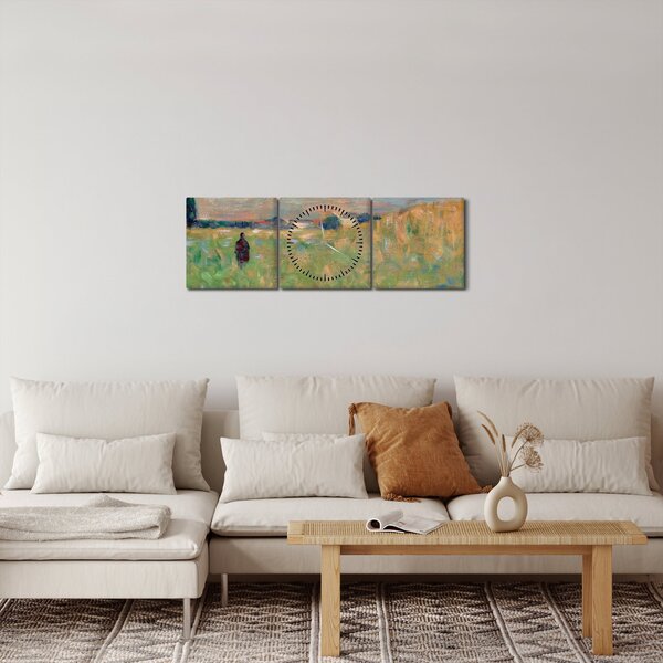 Obraz - Georges Seurat, A Summer Landscape, reprodukcje (z zegarem) (90x30 cm)