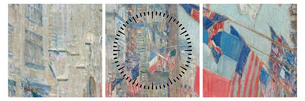 Obraz - Childe Hassam, Allies day, reprodukcje (z zegarem) (90x30 cm)