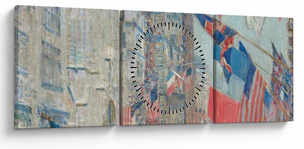 Obraz - Childe Hassam, Allies day, reprodukcje (z zegarem) (90x30 cm)