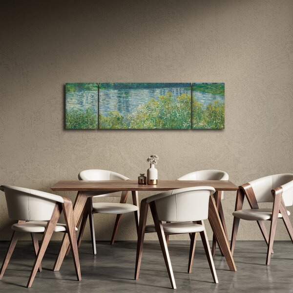 Obraz - Claude Monet, Banks of the Seine, reprodukcje (170x50 cm)