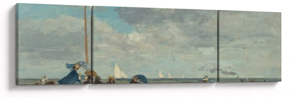 Obraz - Eugène Boudin, Beach at Trouville, reprodukcje (170x50 cm)