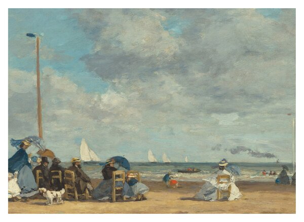 Obraz - Eugène Boudin, Beach at Trouville, reprodukcje (70x50 cm)