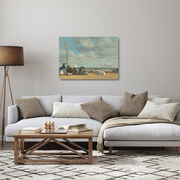 Obraz na szkle - Eugène Boudin, Beach at Trouville, reprodukcje (70x50 cm)