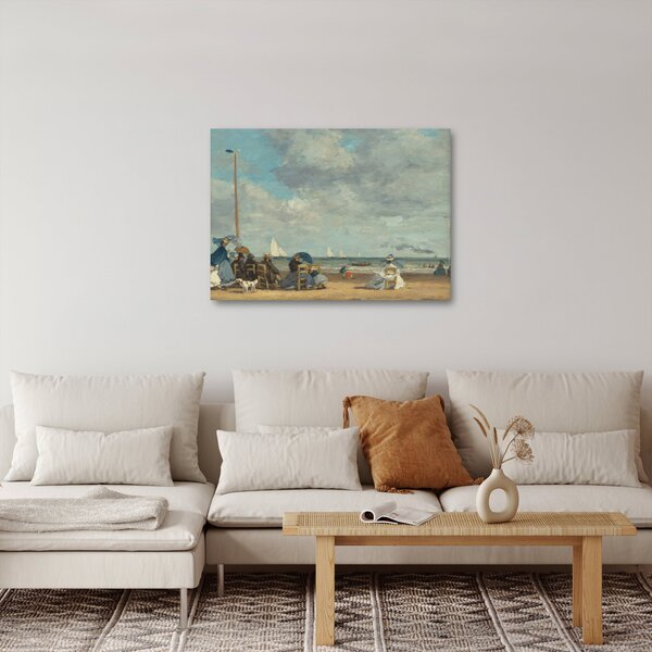 Obraz - Eugène Boudin, Beach at Trouville, reprodukcje (70x50 cm)