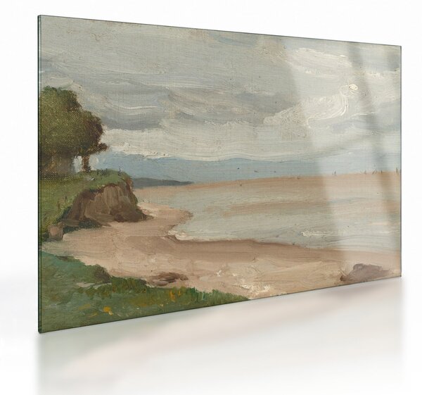 Obraz na szkle - Jean-Baptiste-Camille Corot, Beach Near Etretat, reprodukcje (70x50 cm)