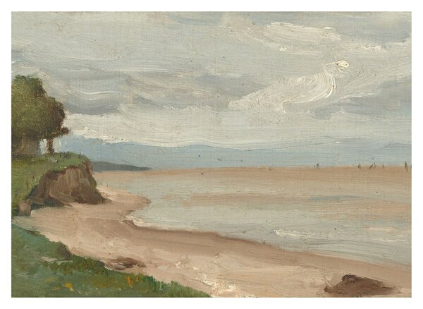 Obraz na szkle - Jean-Baptiste-Camille Corot, Beach Near Etretat, reprodukcje (70x50 cm)