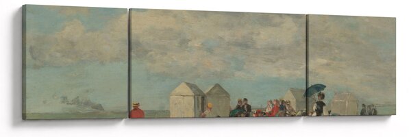 Obraz - Eugène Boudin, Beach Scene, reprodukcje (170x50 cm)