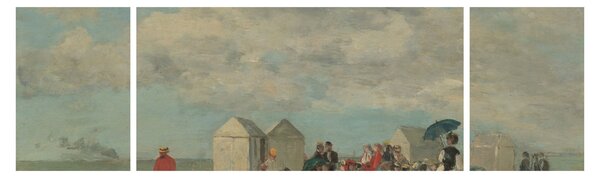 Obraz - Eugène Boudin, Beach Scene, reprodukcje (170x50 cm)