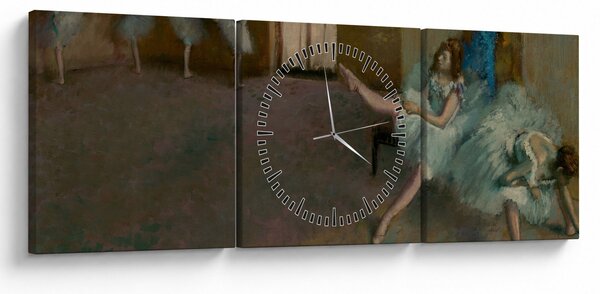 Obraz - Edgar Degas, Before the Ballet, reprodukcje (z zegarem) (90x30 cm)