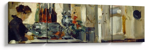 Obraz - Style of Edouard Manet, Bon Bock Cafe, reprodukcje (170x50 cm)