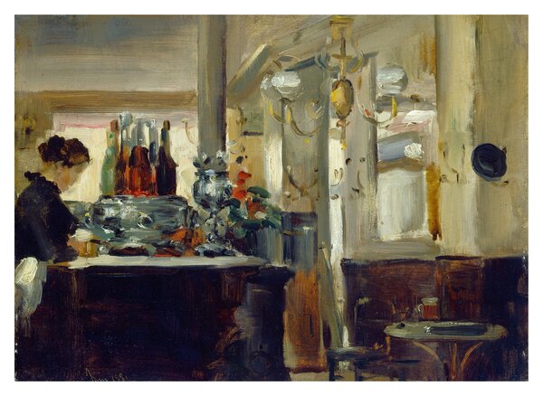 Obraz na szkle - Style of Edouard Manet, Bon Bock Cafe, reprodukcje (70x50 cm)