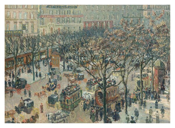Obraz na szkle - Camille Pissarro, Boulevard des Italiens, Morning, Sunlight, reprodukcje (70x50 cm)