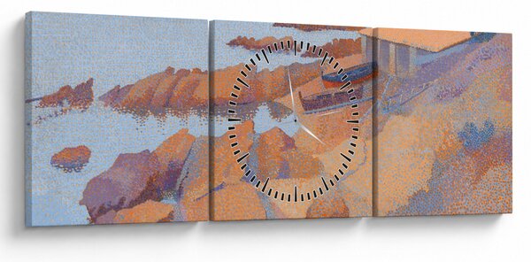 Obraz - Henri Edmond Cross, Calanque des Antibois, reprodukcje (z zegarem) (90x30 cm)