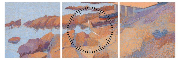 Obraz - Henri Edmond Cross, Calanque des Antibois, reprodukcje (z zegarem) (90x30 cm)