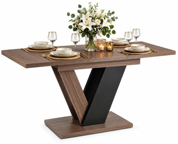 Orzechowy stół prostokątny rozkładany 120-160 cm orzech + czarny H5-G56