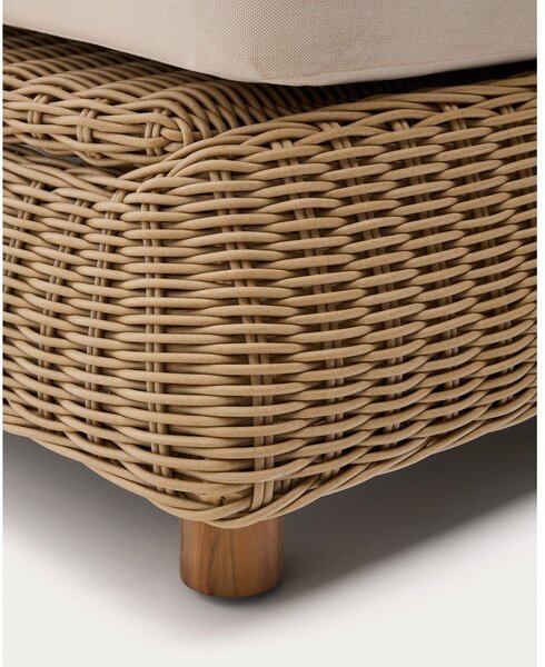 Ceglasty dwuosobowy rattanowy regulowany leżak ogrodowy Meria – Kave Home