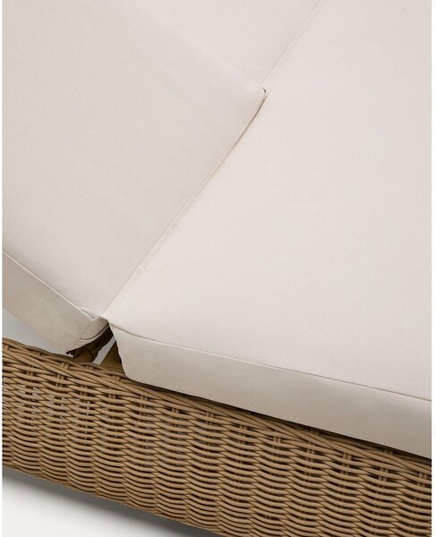 Ceglasty dwuosobowy rattanowy regulowany leżak ogrodowy Meria – Kave Home