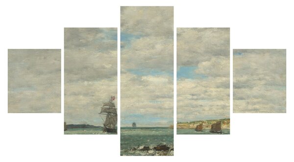 Obraz - Eugène Boudin, Coast of Brittany, reprodukcje (125x70 cm)