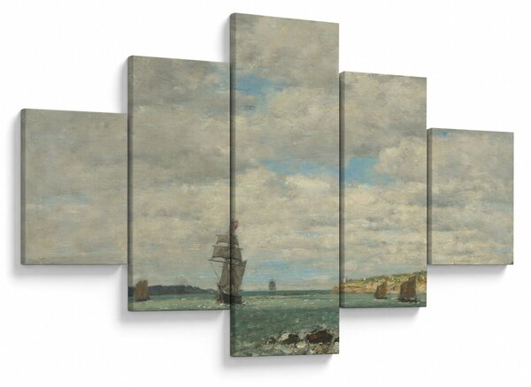 Obraz - Eugène Boudin, Coast of Brittany, reprodukcje (125x70 cm)