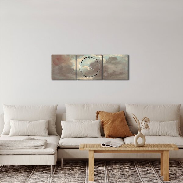 Obraz - John Constable, Cloud Study Stormy Sunset, reprodukcje (z zegarem) (90x30 cm)