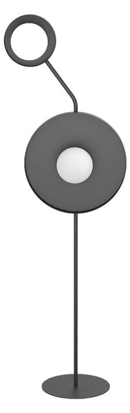 Lampa stojąca podłogowa nowoczesna czarna okrągłe talerze 2xG9 8W KISS Emibig